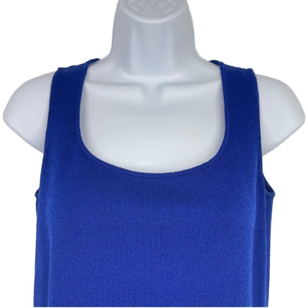 St John Cruise 2004 Royal Blue Knit Tank Top Scoop Neck Shell USA Petite P 2